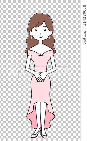 キャバ嬢のイラスト 114280018