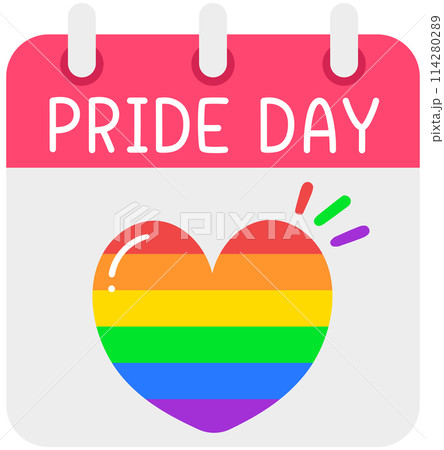 Cute and Colorful hand drawn kawaii pride month element set pride day calendar Cute and Colorful hand drawn kawaii pride month element set pride day calendar 114280289