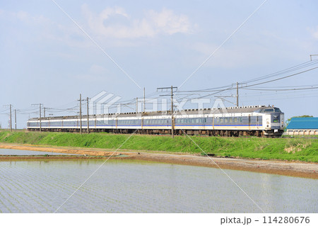 信越本線 押切ー見附 JR西日本 583系 B6編成(京都) きたぐに 信越本線 押切ー見附 JR西日本 583系 B6編成(京都) きたぐに 114280676