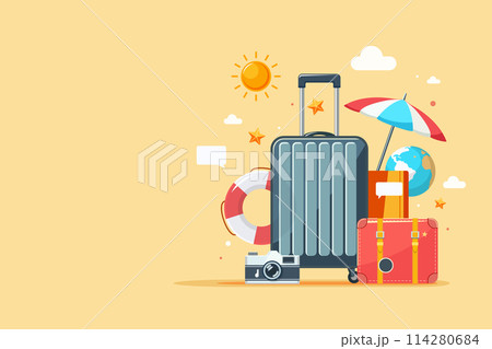 Summer holiday vacation. flat design isolated Vector illustration Summer holiday vacation. flat design isolated Vector illustration 114280684
