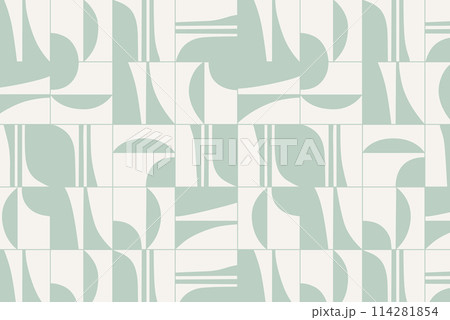 Linear seamless smooth and square abstract pattern turquoise 114281854