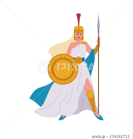 Noble female warrior with armor vector illustration 114282711