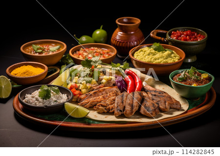 Dishes from typical Mexican cuisine 114282845