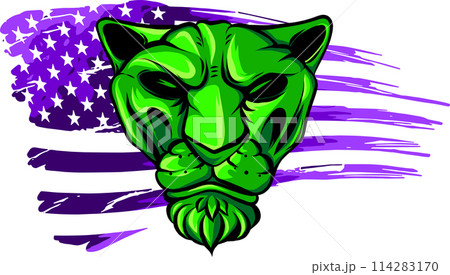Vector illustration of cougar head graphic design on white background 114283170