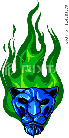 vector illustration of lion head on white background. digital hand draw 114283579