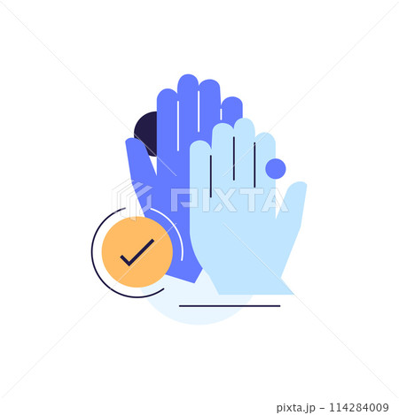 High five,Success gesture. Productive teamwork metaphor,Collaboration 114284009