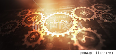 Digital transformation strategy. Business processes internet and cloud computing 114284764