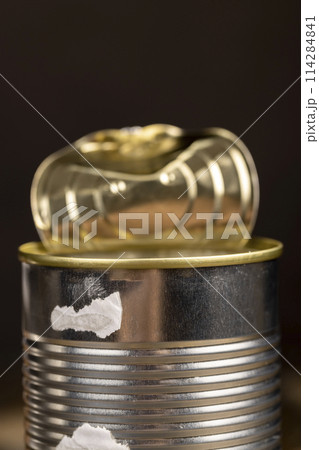 close-up, aluminum can for food storage close-up, aluminum can for food storage 114284841