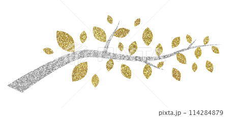 イラスト素材 木 植物 ゴールド シルバー イラスト素材 木 植物 ゴールド シルバー 114284879