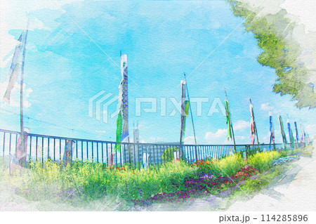 [愛知県]海部郡蟹江町の佐屋川創郷公園 114285896