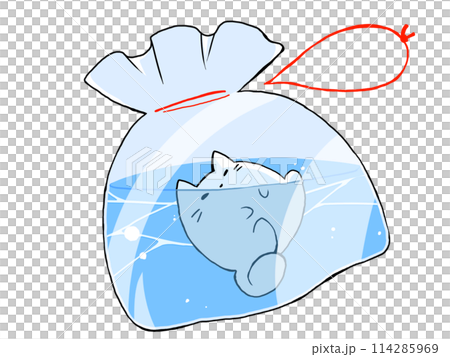 Cat scoops up goldfish Cat scoops up goldfish 114285969