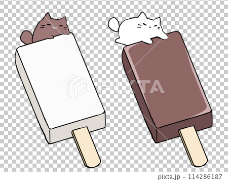 Ice candy chocolate milk cat 114286187