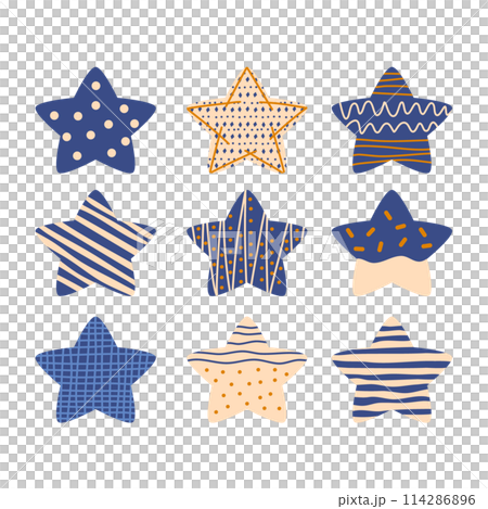 stars doodle collection vector  114286896