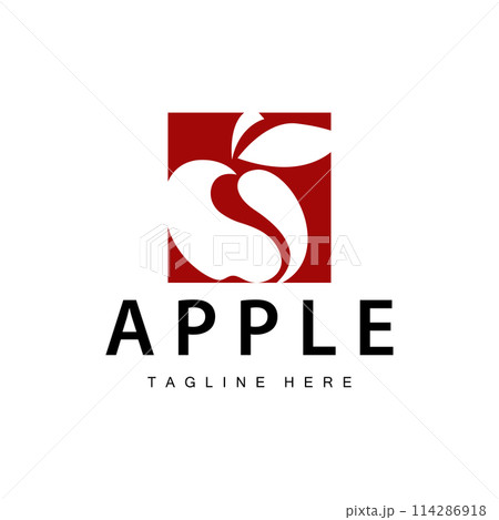Apple Logo, Fresh Red Fruit, Vector Design Template 114286918