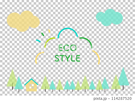 Ecology illustration background of natural environment friendly forest and sky 114287520