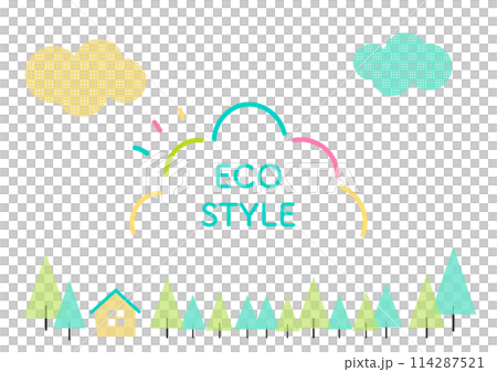 Ecology illustration background of natural environment friendly forest and sky Ecology illustration background of natural environment friendly forest and sky 114287521