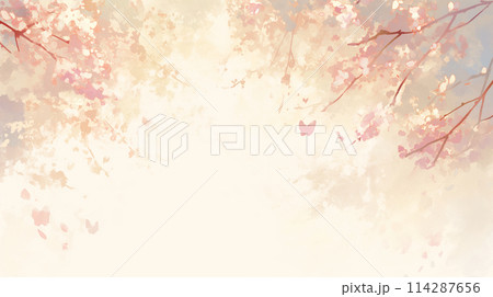 幻想的なピンクの薔薇の花のフレーム 背景イラスト 114287656
