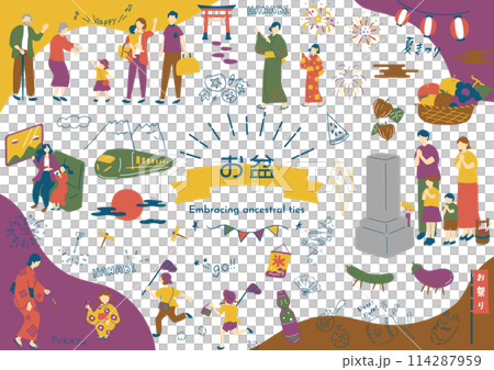 Obon illustration collection 114287959