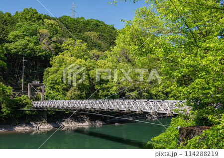 宇治川の吊り橋　天ケ瀬橋　京都府宇治市 114288219