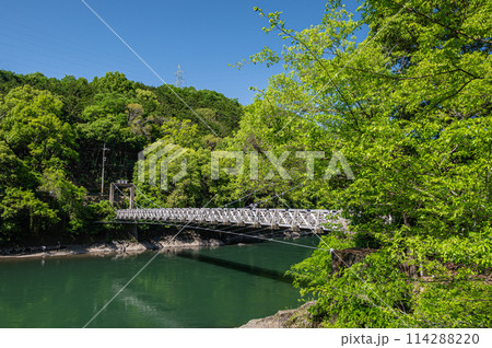宇治川の吊り橋　天ケ瀬橋　京都府宇治市 114288220