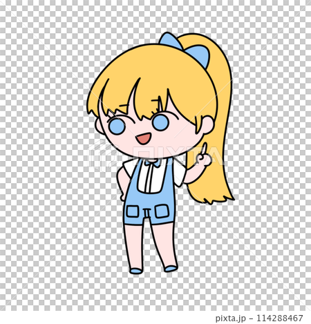 A cartoon girl with a bow in her hair and a smile on her face A cartoon girl with a bow in her hair and a smile on her face 114288467