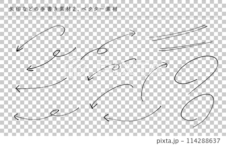 Hand-drawn materials such as arrows 2, vector 114288637