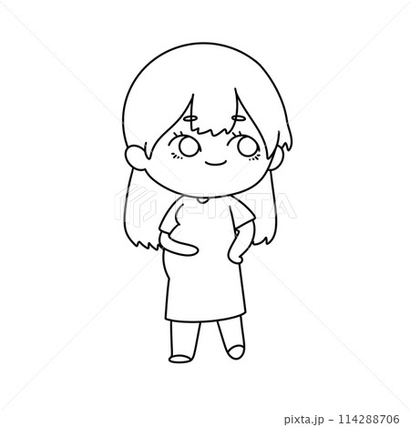 A woman is drawing a picture of a pregnant woman 114288706