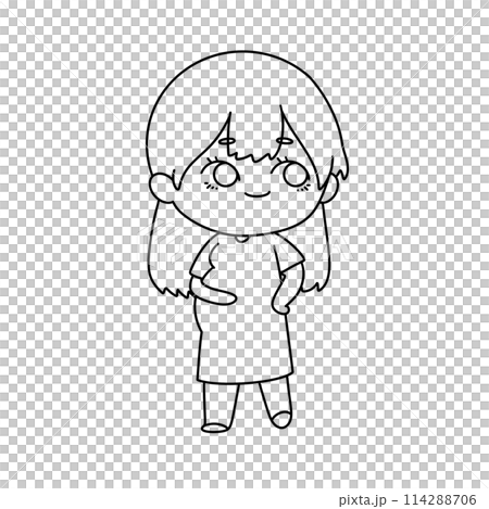 A woman is drawing a picture of a pregnant woman 114288706