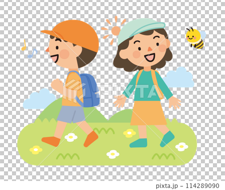 children hiking 114289090