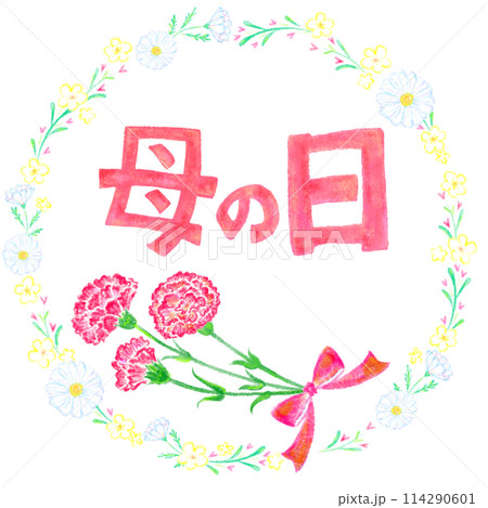 母の日_文字入り_花の枠 母の日_文字入り_花の枠 114290601