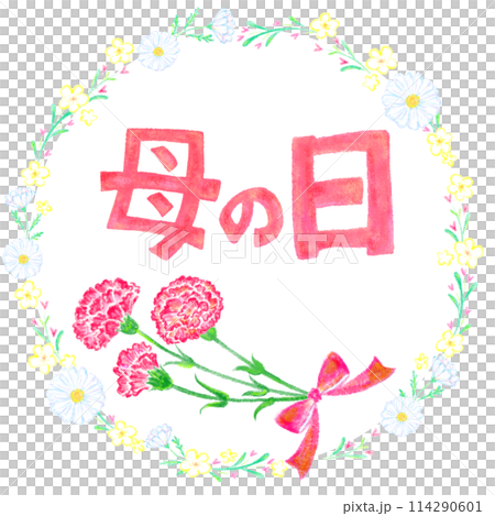母の日_文字入り_花の枠 母の日_文字入り_花の枠 114290601