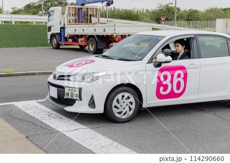 免許 車 教習所 停止線 免許 車 教習所 停止線 114290660