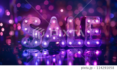 Violet LED Sale concept art poster. Violet LED Sale concept art poster. 114291058