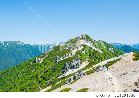 夏の燕岳登山（燕山荘から望む燕岳山頂） 114291639