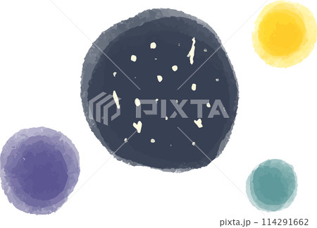 アナログ水彩風の星空のイラスト アナログ水彩風の星空のイラスト 114291662