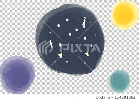 アナログ水彩風の星空のイラスト アナログ水彩風の星空のイラスト 114291662