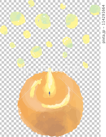 Analog watercolor style candle illustration 114291664