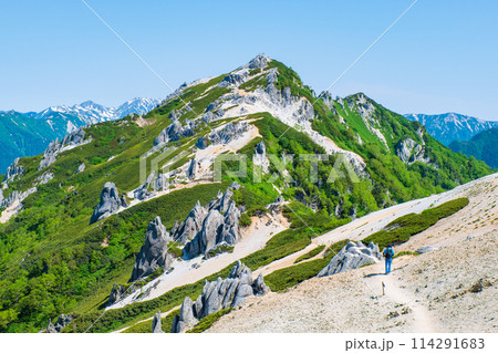 夏の燕岳登山（燕山荘から望む燕岳山頂） 114291683