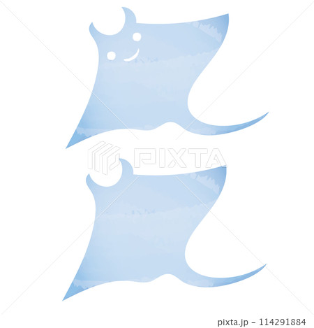 水彩風マンタ 114291884