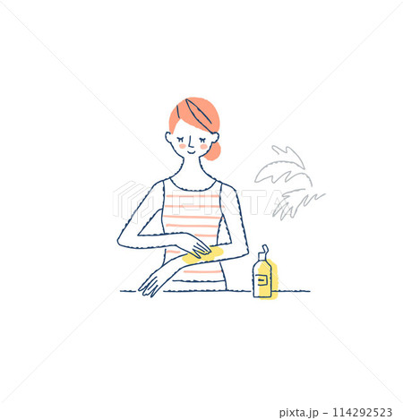 スキンケアをしている若い女性 114292523