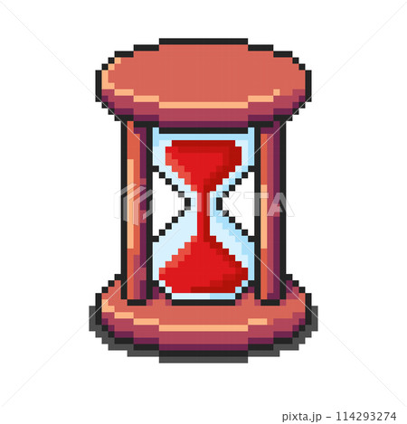 Hourglass pixel art. Vector illustration design. Background isolated on white Hourglass pixel art. Vector illustration design. Background isolated on white 114293274