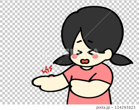 蚊に刺された女の子のイラスト素材 114293823