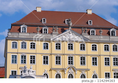 Drezden, Germany - fragment of architecture and historical building at center 114294163