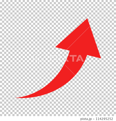 簡單的紅色箭頭上升 簡單的紅色箭頭上升 114295252