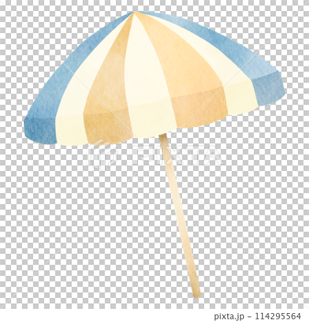 Beach umbrella watercolor 114295564