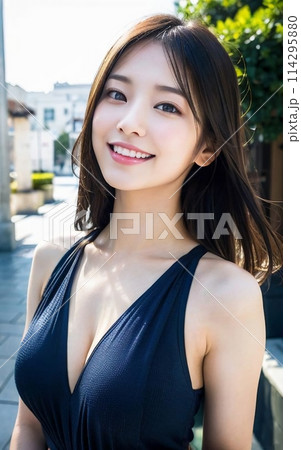 水着姿で立つ女性 114295880
