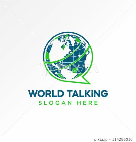 Logo design graphic concept creative premium abstract vector stock place icon world maps network talk chat symbol Related to group text pointer speech 114296010
