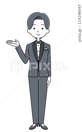 タキシードを着た女性のイラスト 114296047