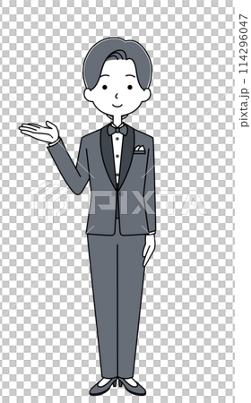 タキシードを着た女性のイラスト 114296047