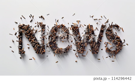 The word News created in Clove Typography. 114296442